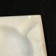Vintage ashtray in white marble square 1970s Carrara Italy