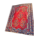Tapis d'Orient vintage en laine noué main rouge et bleu