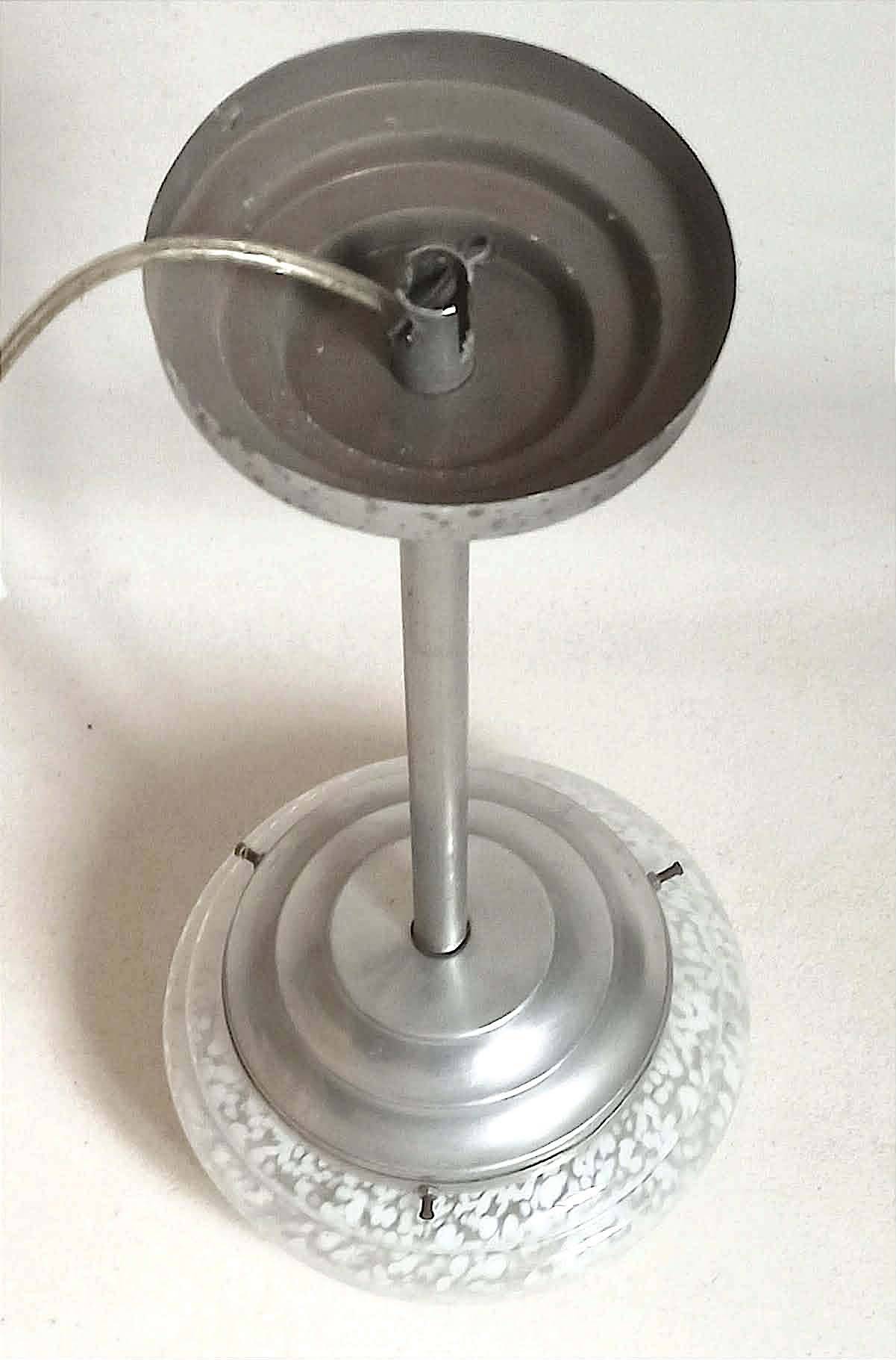 Art Deco Suspension Clichy Glass White Height 52 cm