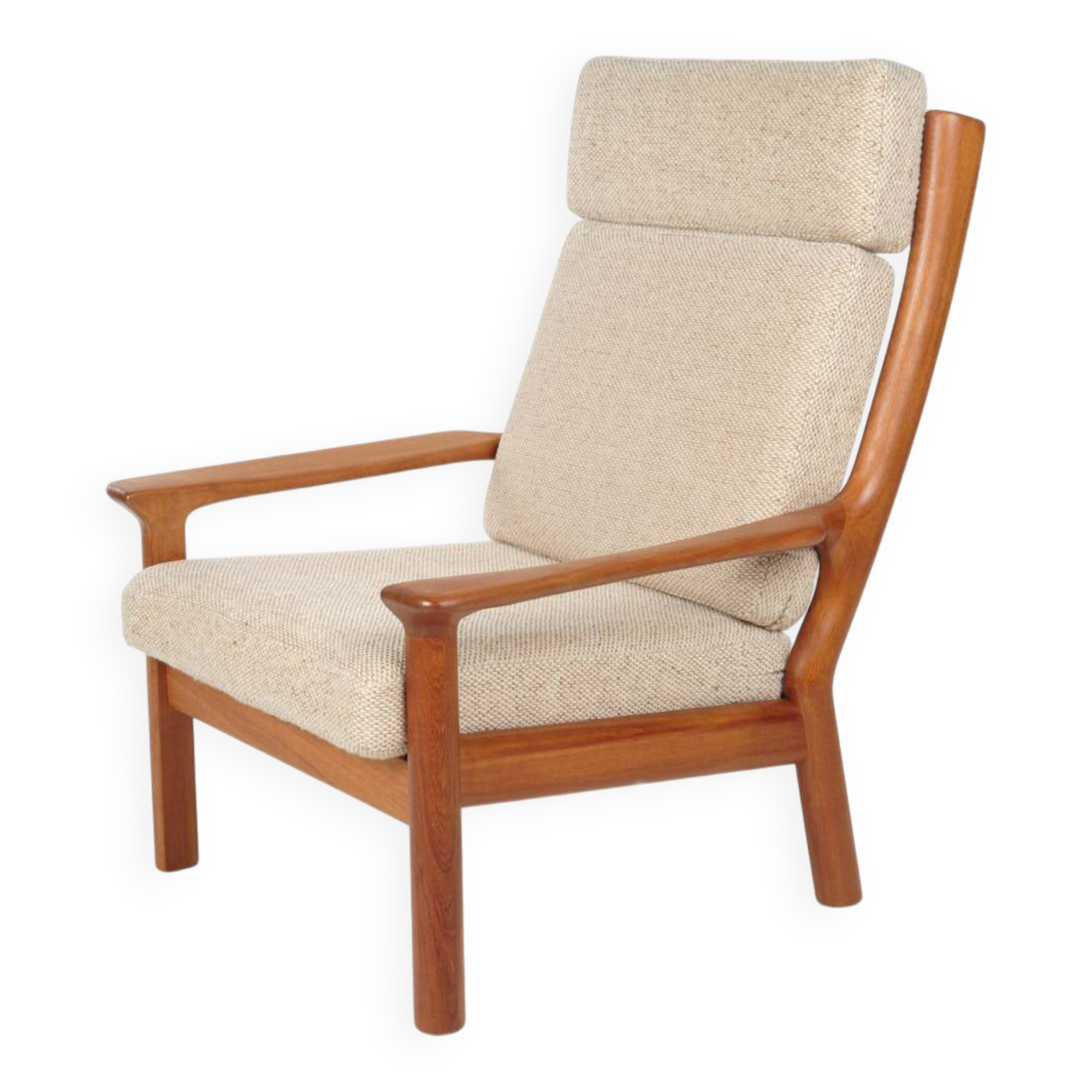 Glostrup teak armchair Denmark, wool, vintage