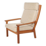 Glostrup teak armchair Denmark, wool, vintage