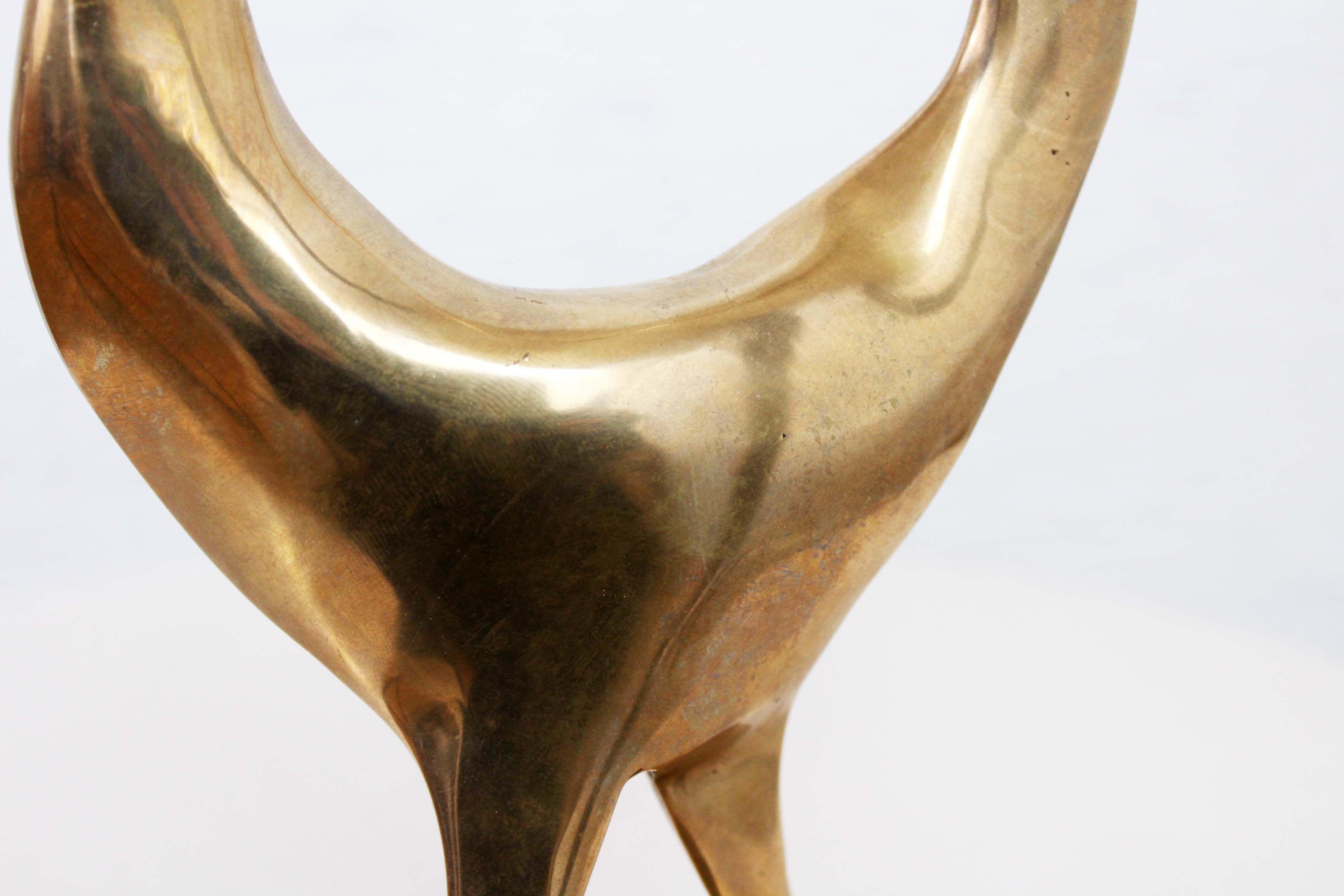 Oiseau brutaliste en bronze par Yves Lohé, années 80
