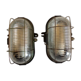 Lot of 2 industrial wall lamps