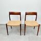 Ensemble de 2 chaises modèle 77 en palissandre et corde à papier par Niels O. Møller