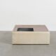 Table basse vintage en cuir avec support pour plantes, 1970
