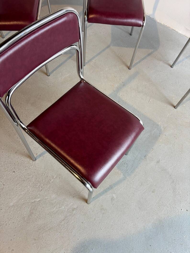 Chaise vintage bauhaus en chrome 90