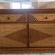 Buffet, vintage wicker commode in Riviera style, 1970s.