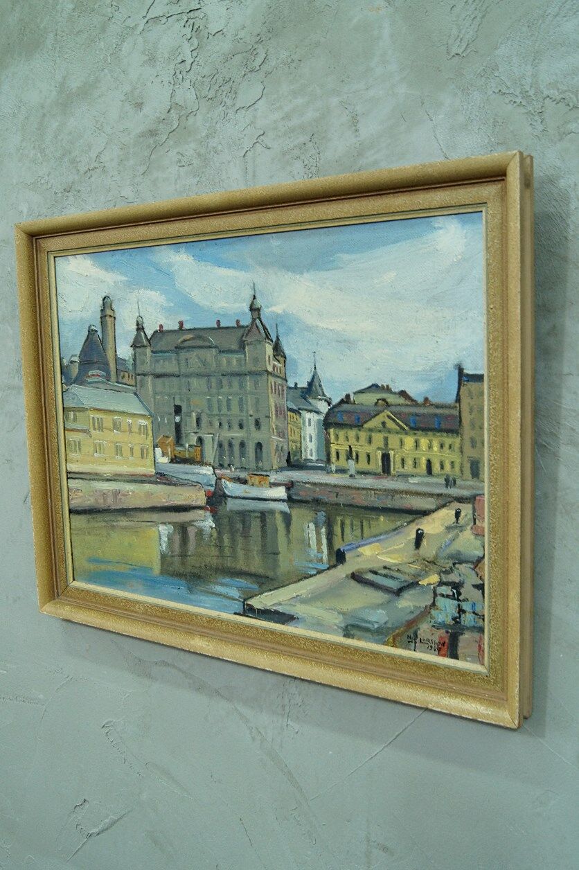 Hjalmar Larsson(1881-1960), Stockholm Cityscape, 1940, Oil Painting