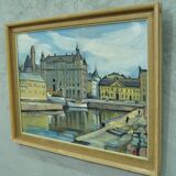 Hjalmar Larsson(1881-1960), Stockholm Cityscape, 1940, Oil Painting