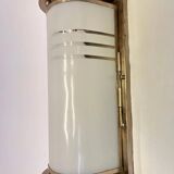 XL chrome design Bauhaus wall and glass lamp 1930s - Czechoslovakia