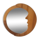 Miroir rond en pin forme lune