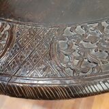 Coffee table, carved padauk wood with dragons, Anglo-Indian, 19th century – India