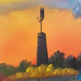 Tableau paysage couché de soleil