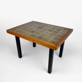 Side table in wood, ceramic and metal from the 70s