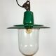 Green Enamel and Cast Iron Industrial Pendant Light, 1960s