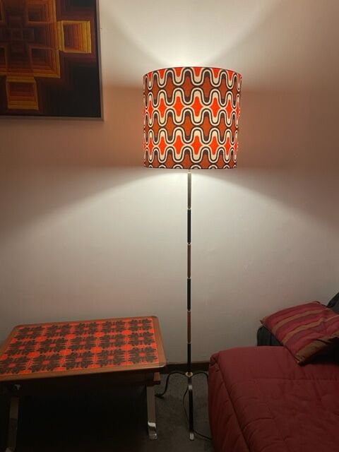 Lampshade novaline h40 d35 fabric 1970