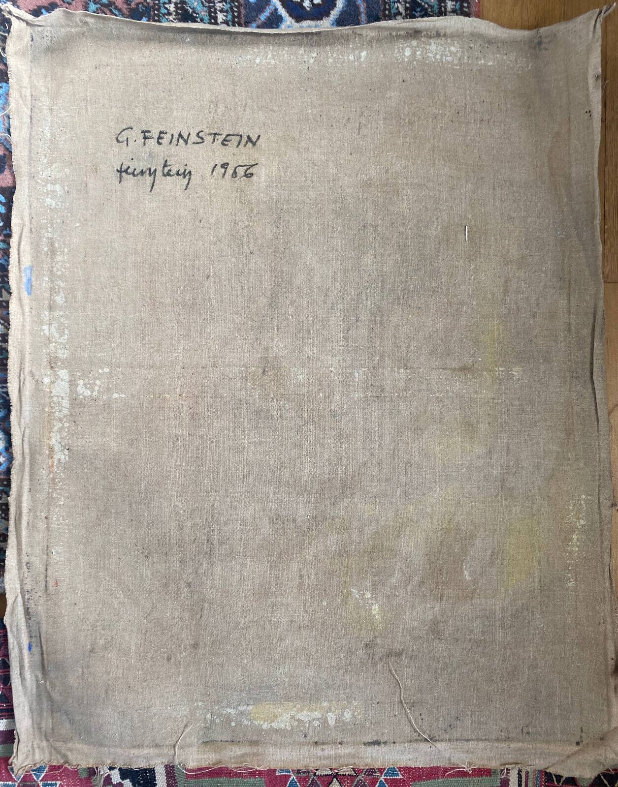 Cubist painting by Guy Feinstein (born in 1929) "The Artist's Studio"