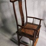 6 Vintage Oriental Asian Chinese Brown Tallback Yokeback Side Chairs. 2 x armchair / 4 x without a