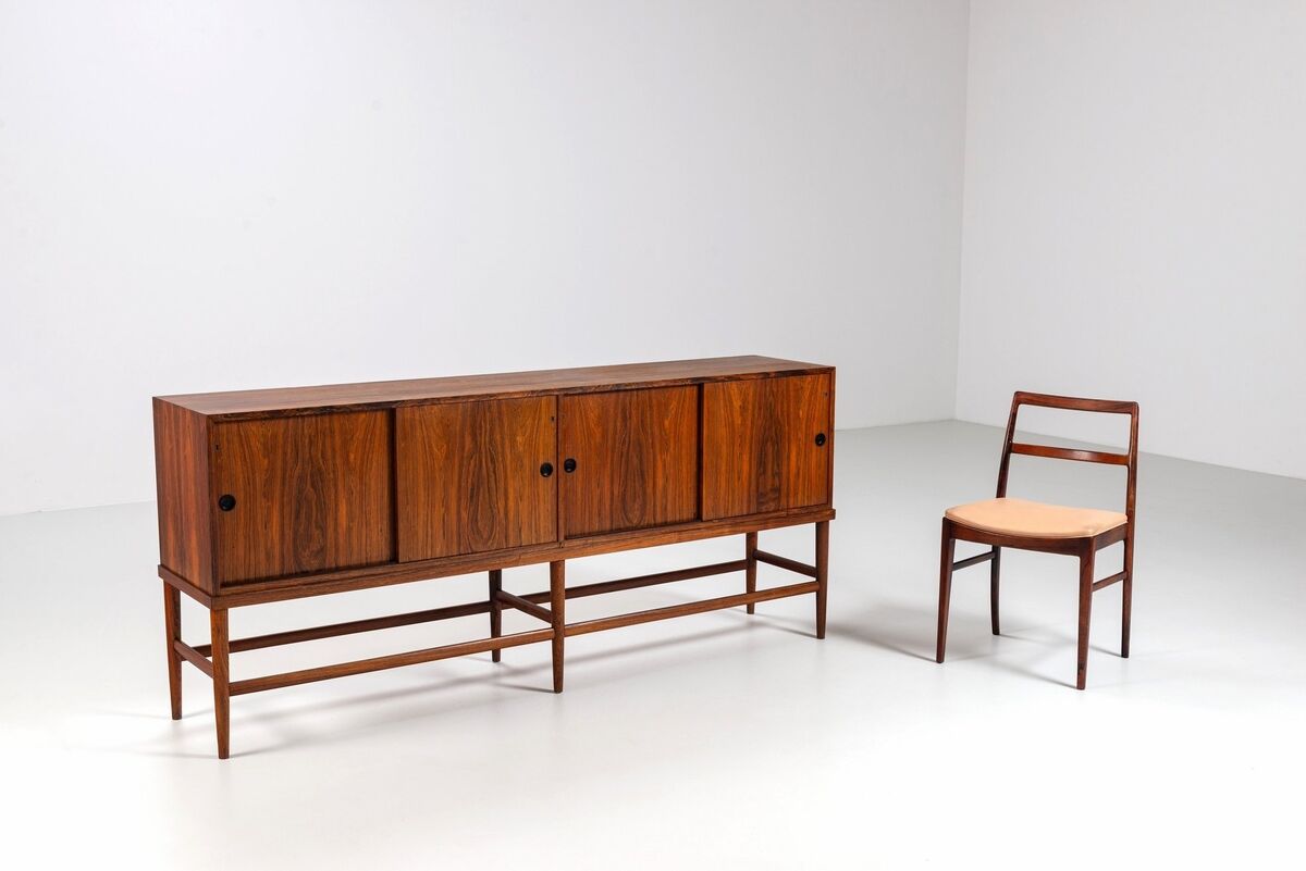 Unusual highboard or sideboard in rosewood Denmark 1967