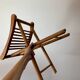 folding wooden stool bamboo style early 20th century