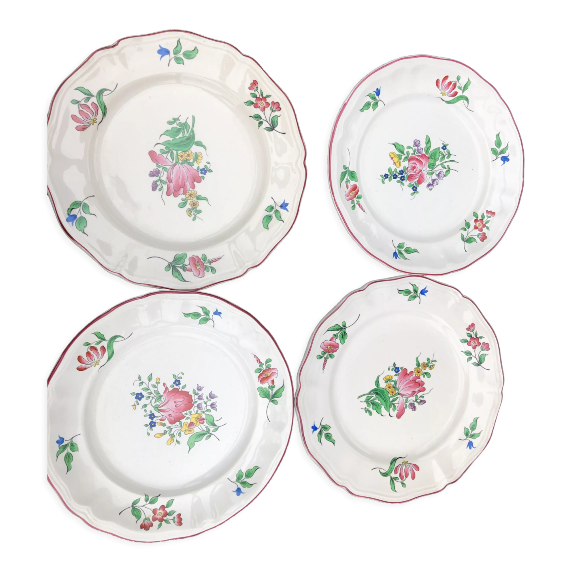 Lot de 4 assiettes à dessert Luneville