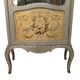 Lively rockery style display case in gray lacquered wood and painted flower decoration. Around 1900
