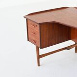 Peter Løvig Nielsen boomerang writing desk in teak Løvig Denmark 1960