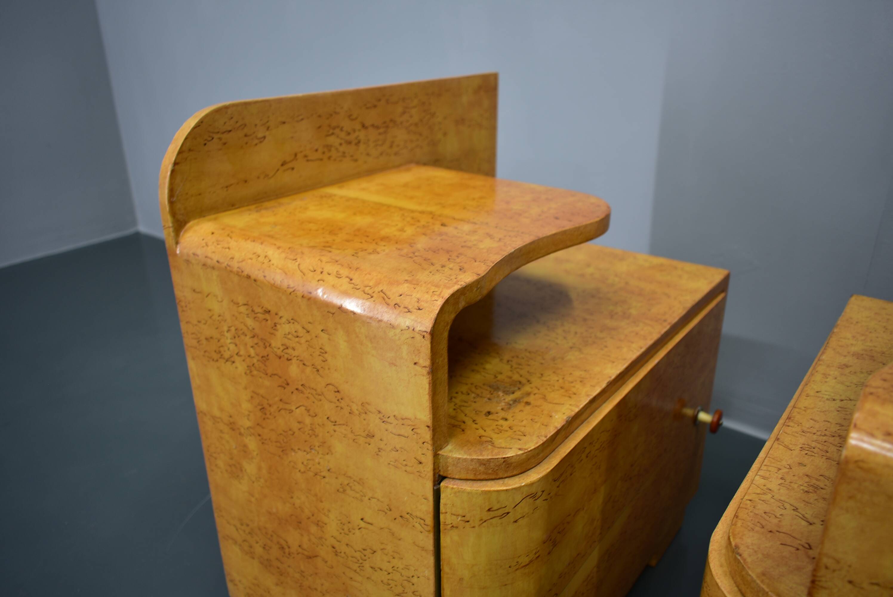 Set of Two Art Deco Night Stands Czechoslovakia , 1939s