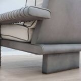 Marzio Cecchi armchair in ribbed Leather and goose down cushions 1970s