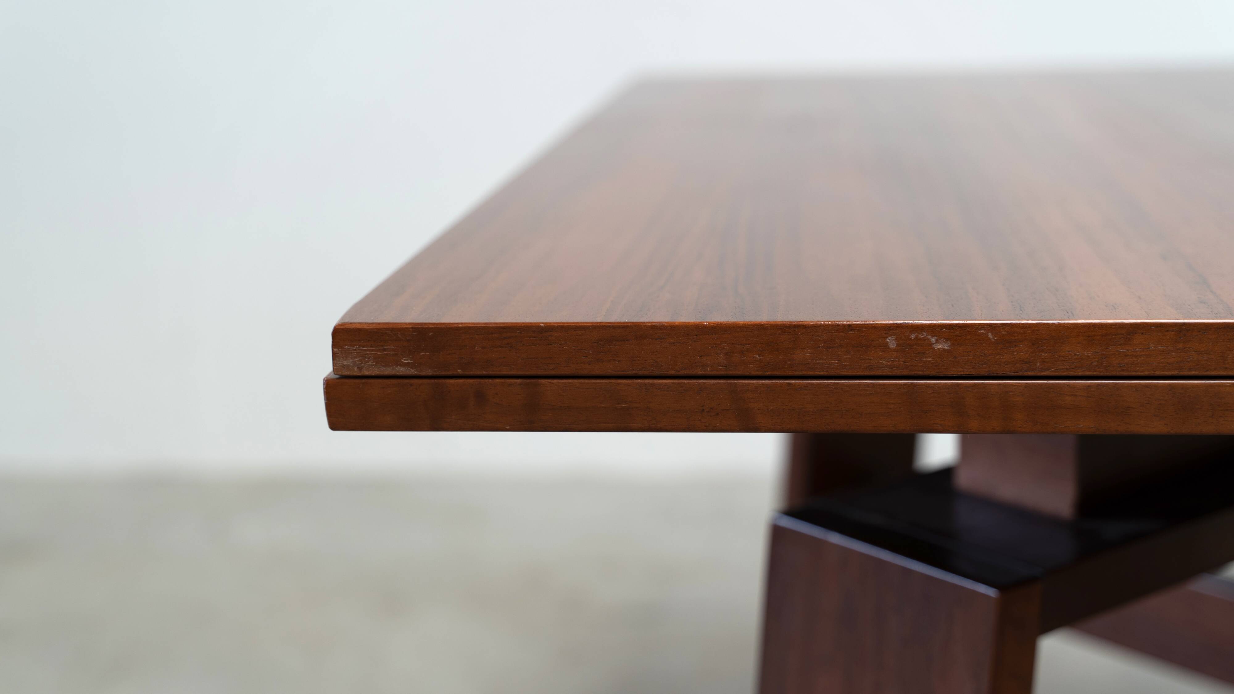 Square extendable dining table by Silvio Coppola for Bernini