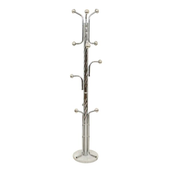 Porte-manteau vintage debout chrome marbre espace âge 166 cm