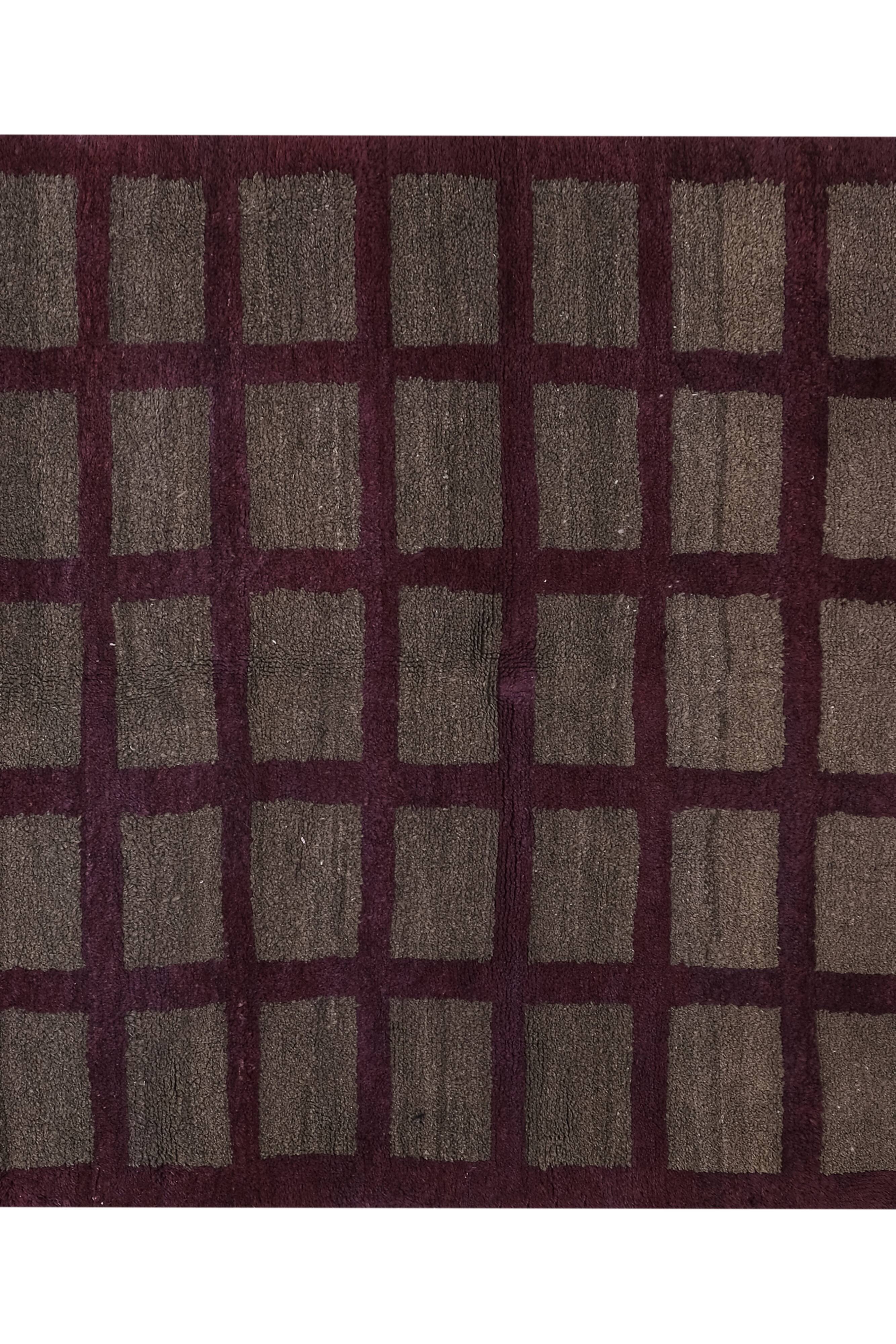 1980s Angora Gray Wool Shaggy Tulu Rug 3'8" X 6'10"