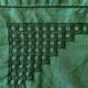 Convent tablecloth and its 4 openwork towels tinted fir green - 115x115cm -mixed linen & cotton