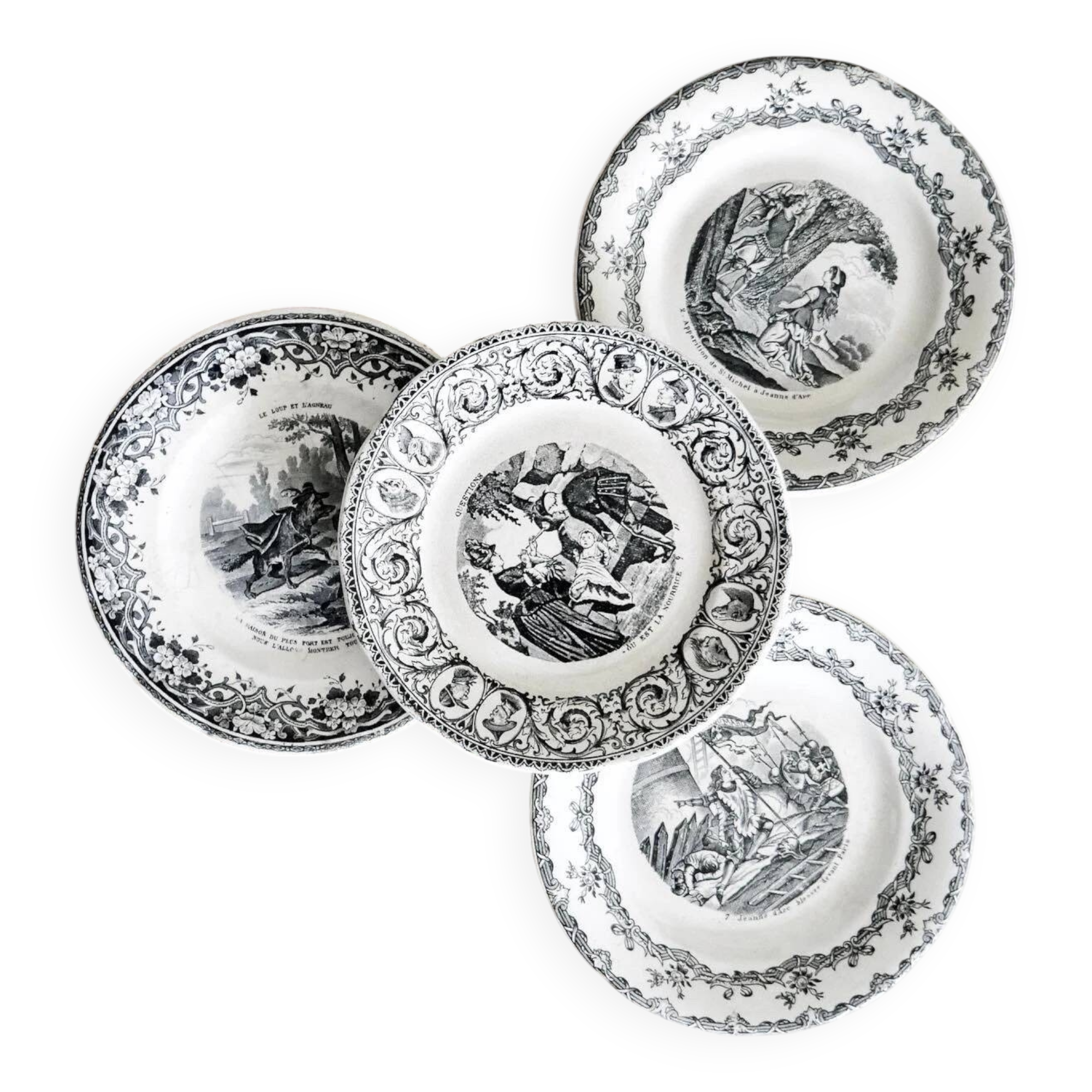 Set of 4 talking dessert plates