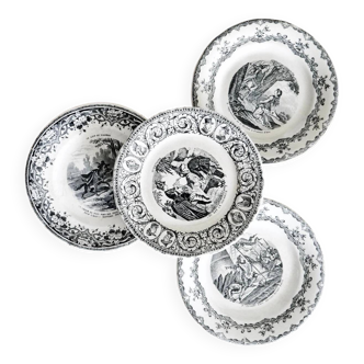 Set of 4 talking dessert plates