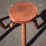 Pair of vintage stools, wooden stool, tripod stool, plant holder