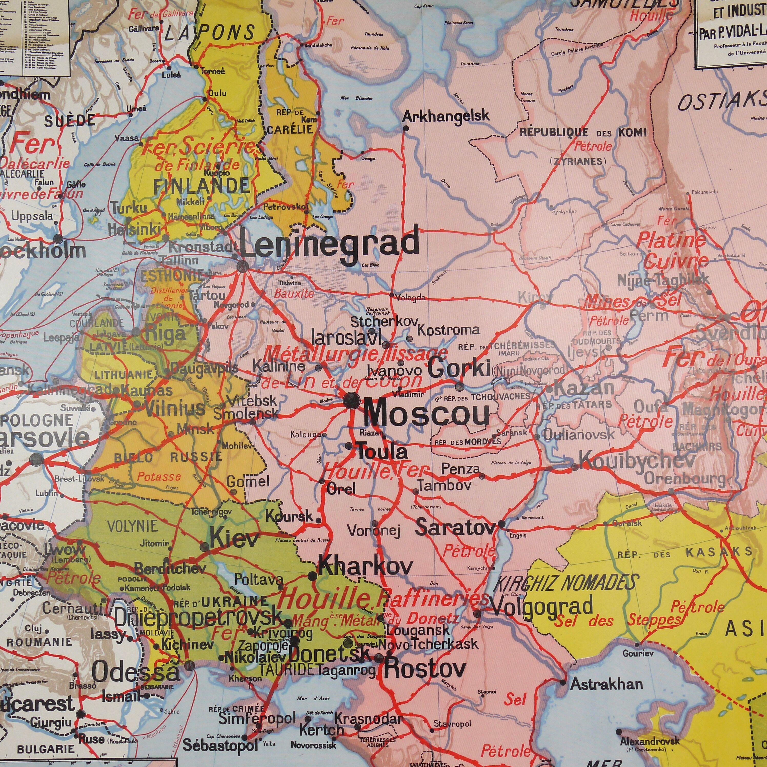 Vidal-Lablache - USSR and Finland map