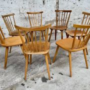 Série Lot de 7 anciennes chaises bistrot