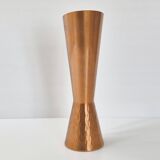 Vintage scandinavian vase denmark 1960 dahlmann in teak & hammered copper 60s