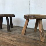 Pair of stools brutalist tripod gross desgin