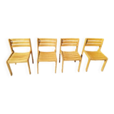 Set of 4 vintage Wilkhahn chairs in light wood – Scandinavian style
