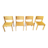 Suite de 4 chaises vintage Wilkhahn en bois clair – style scandinave