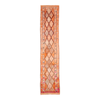 3x12 dusty orange turkish runner rug 359x77cm