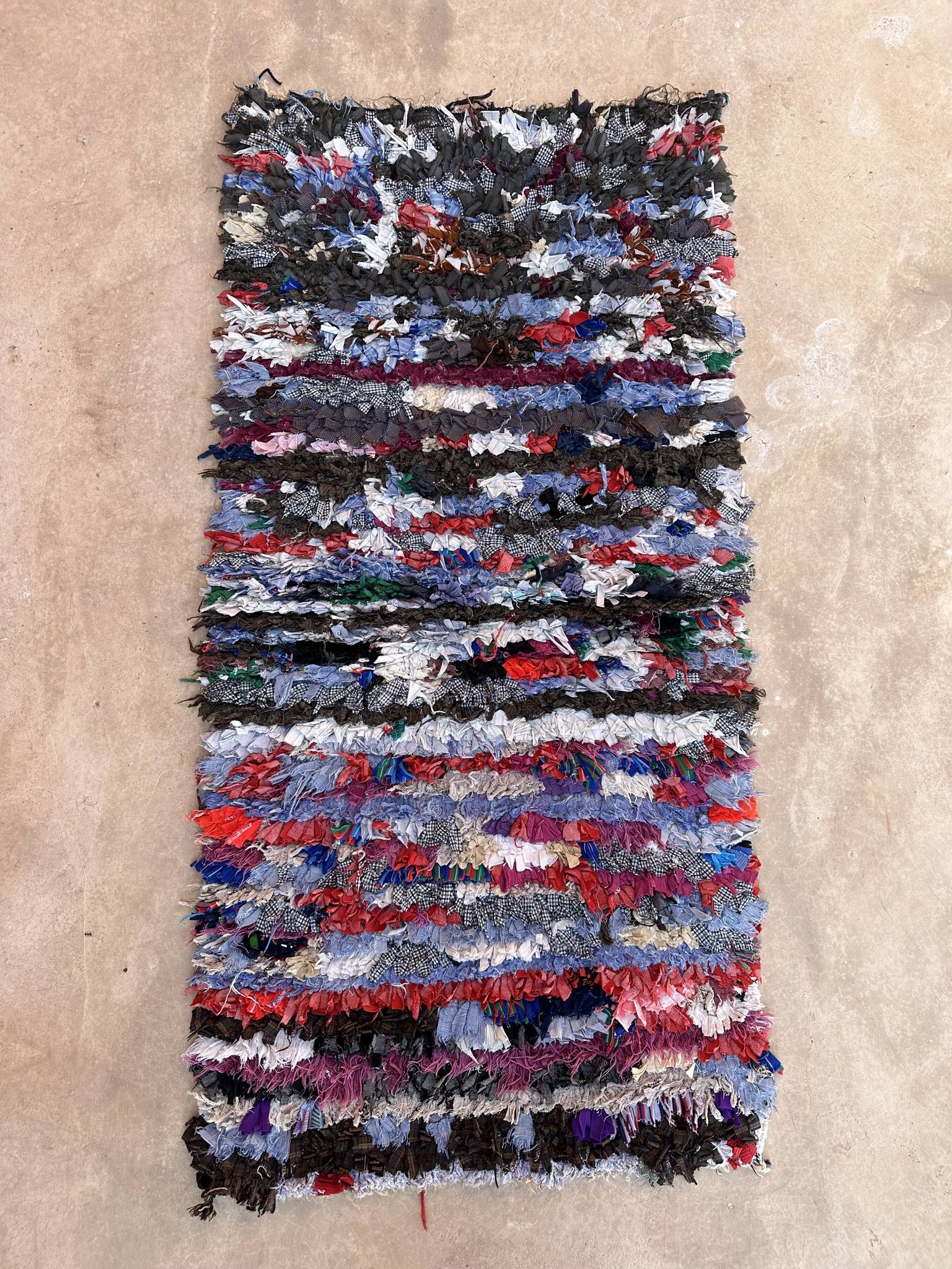 Tapis Marocain boucherouite coloré - 75 x 152 cm