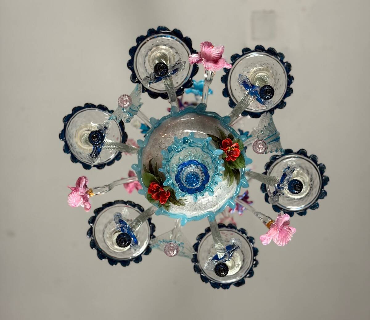 Venetian chandelier in multicolored Murano glass, circa 1930