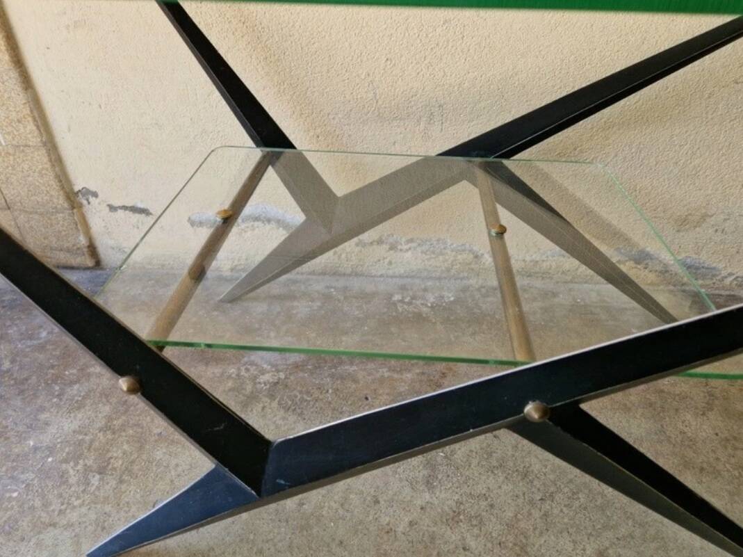 Angelo Ostuni - Coffee table with double glass top - Design 1950