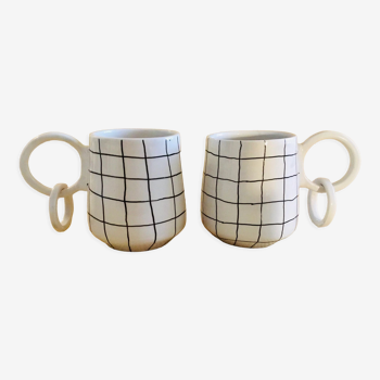 Lot de 2 tasses artisanales fait main