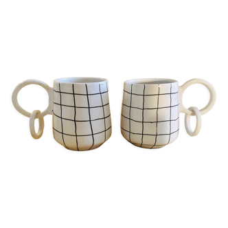 Set of 2 handmade handmade cups