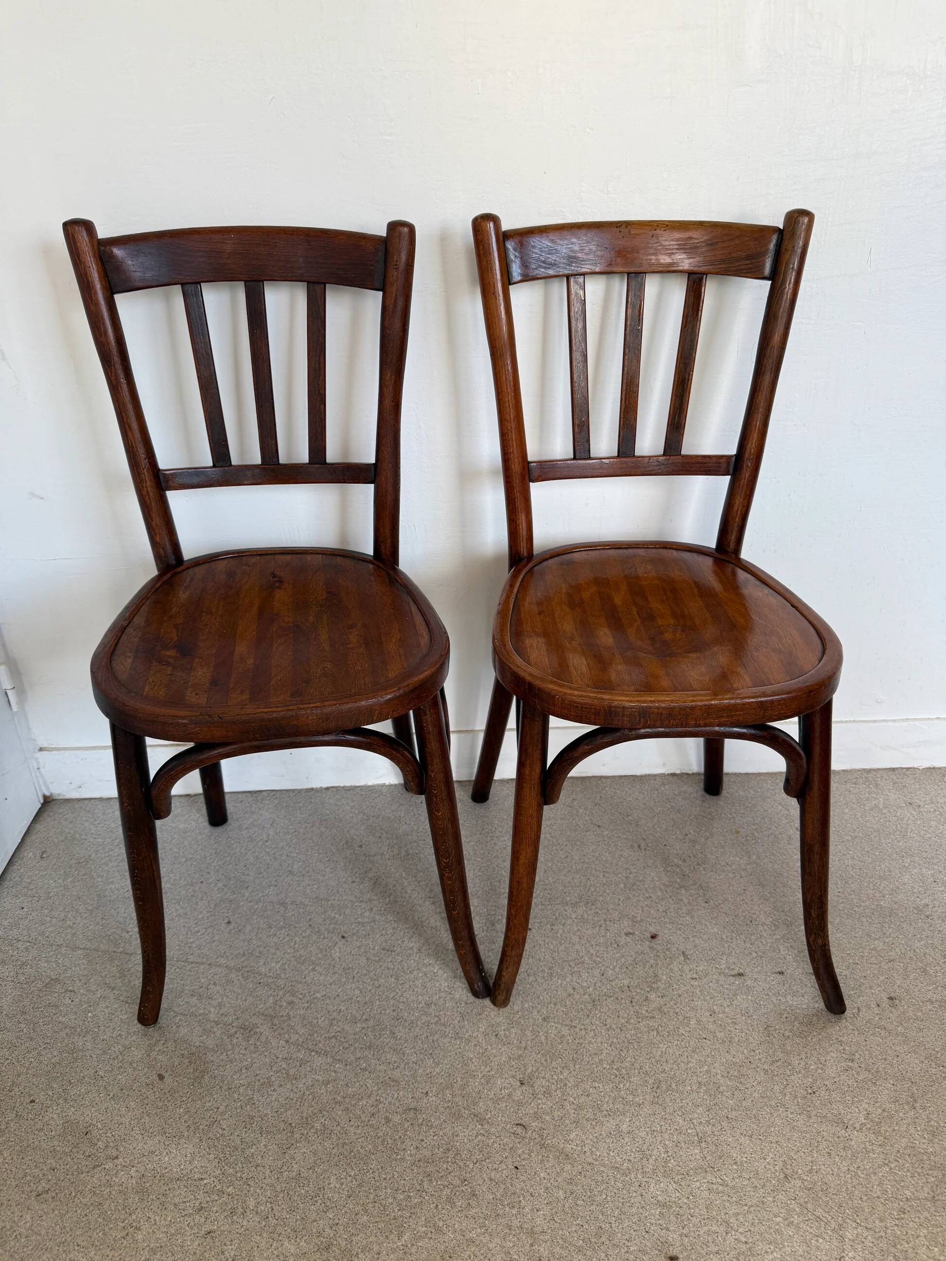 Pair of vintage Baumann bistro chairs