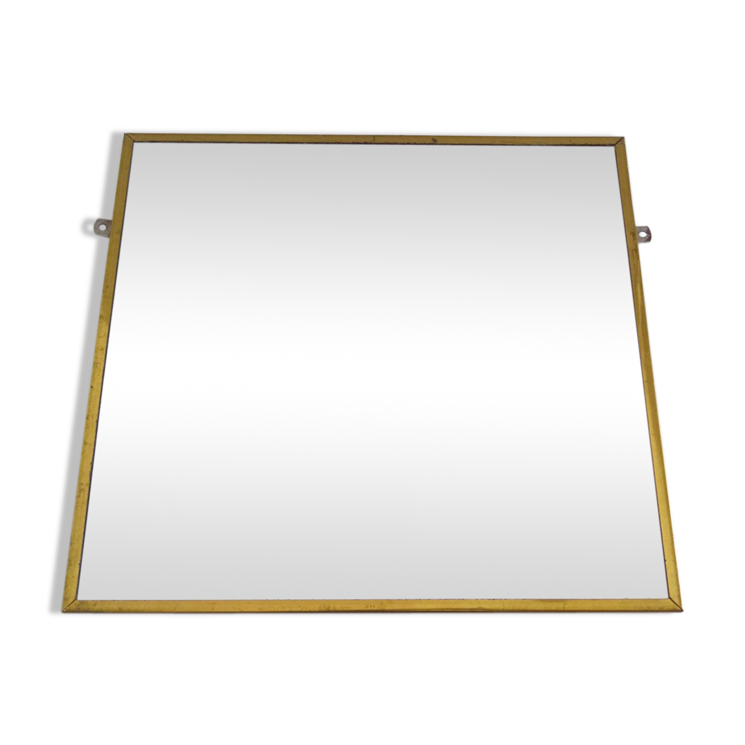 Miroir en métal doré 36 x 34 cm